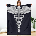 Caduceus Symbol Of Medicine Print Blanket
