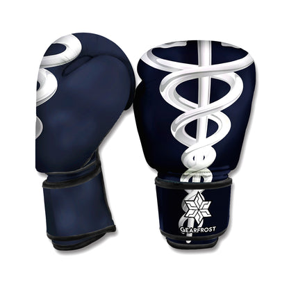 Caduceus Symbol Of Medicine Print Boxing Gloves