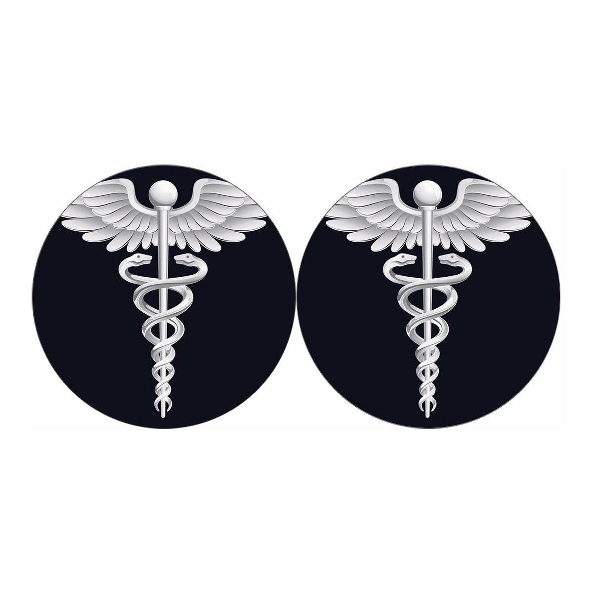 Caduceus Symbol Of Medicine Print Car Coasters