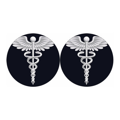 Caduceus Symbol Of Medicine Print Car Coasters