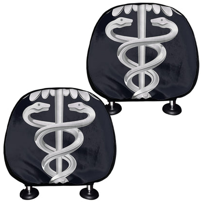 Caduceus Symbol Of Medicine Print Car Headrest Covers