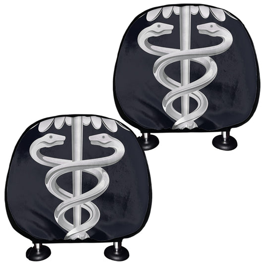 Caduceus Symbol Of Medicine Print Car Headrest Covers