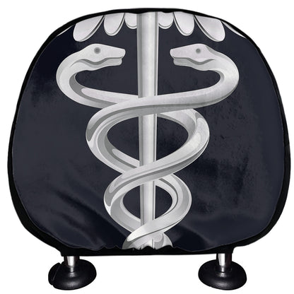 Caduceus Symbol Of Medicine Print Car Headrest Covers