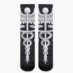 Caduceus Symbol Of Medicine Print Crew Socks