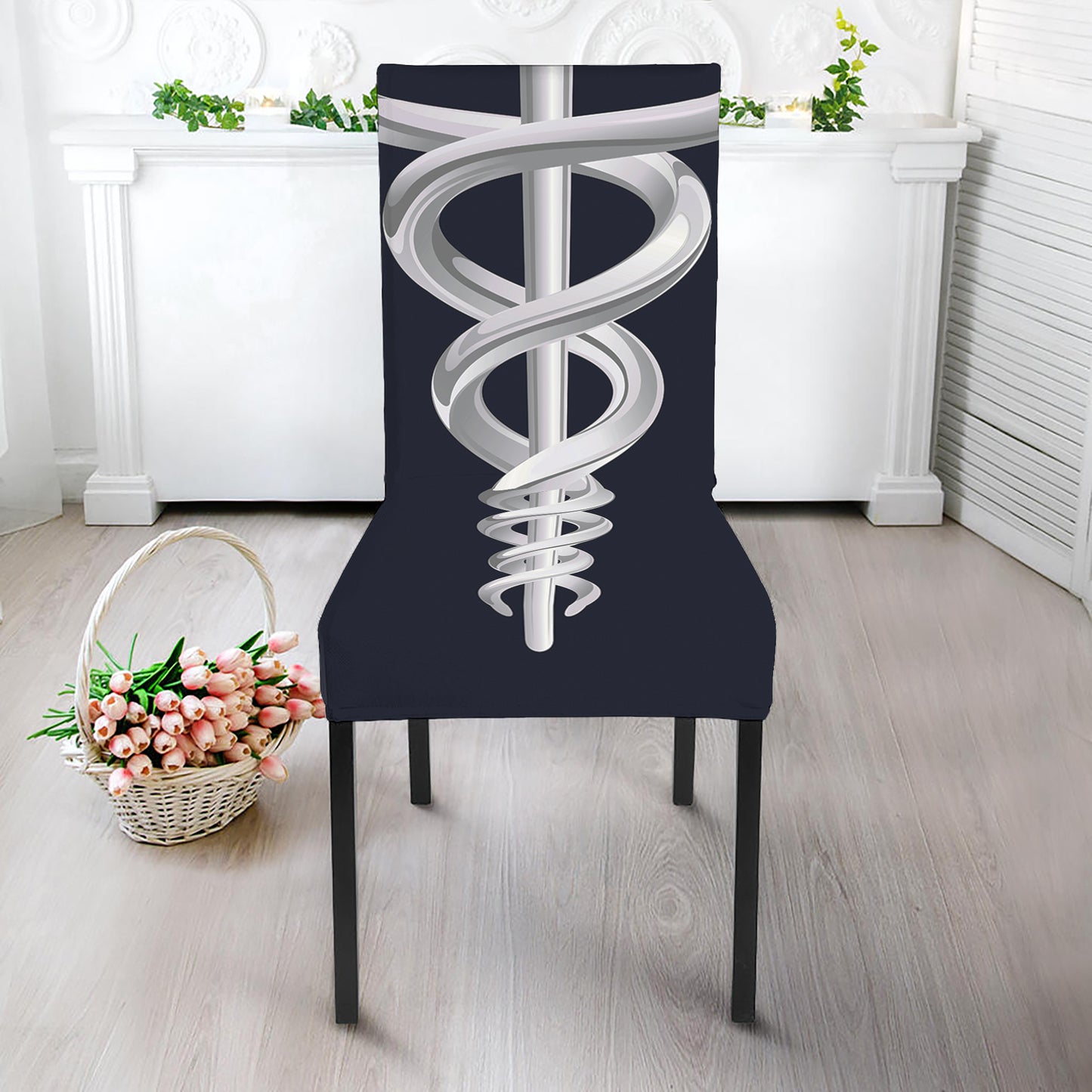 Caduceus Symbol Of Medicine Print Dining Chair Slipcover