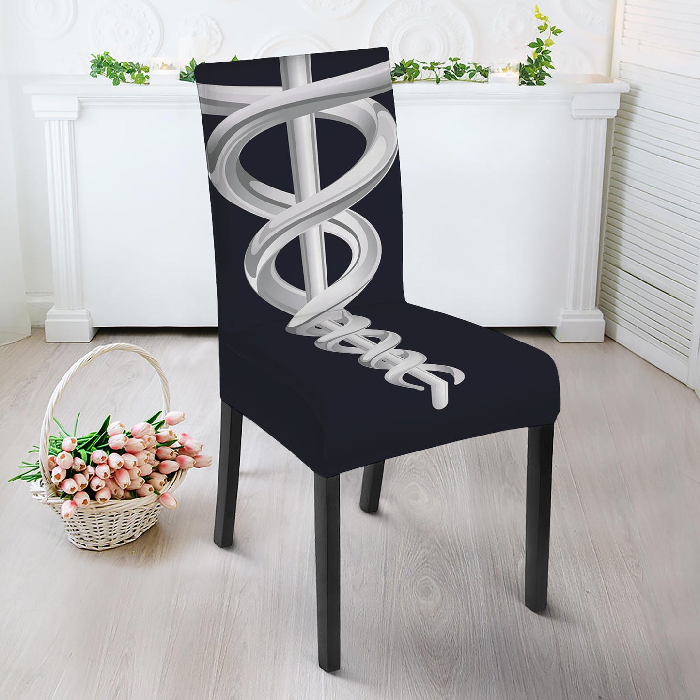 Caduceus Symbol Of Medicine Print Dining Chair Slipcover
