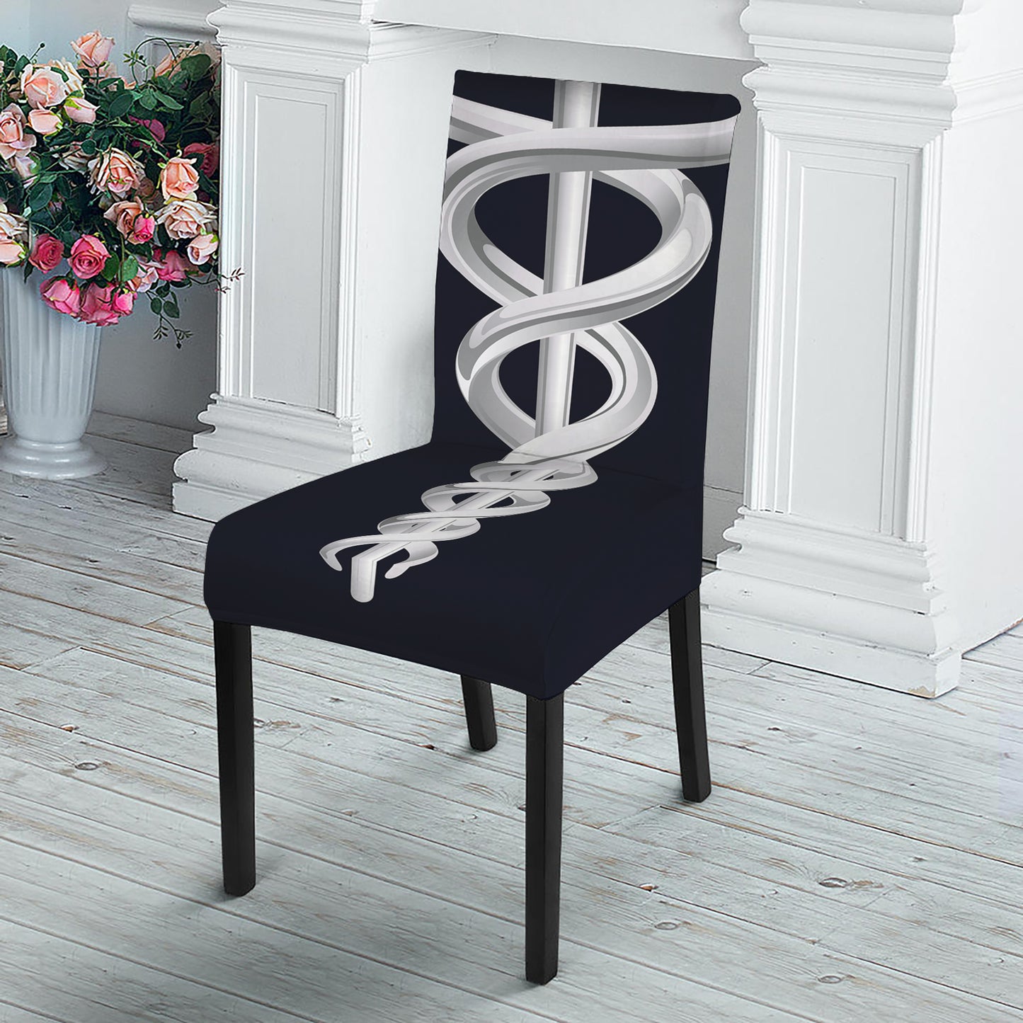 Caduceus Symbol Of Medicine Print Dining Chair Slipcover
