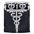 Caduceus Symbol Of Medicine Print Duvet Cover Bedding Set