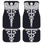 Caduceus Symbol Of Medicine Print Front and Back Car Floor Mats