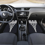 Caduceus Symbol Of Medicine Print Front and Back Car Floor Mats