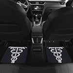 Caduceus Symbol Of Medicine Print Front and Back Car Floor Mats