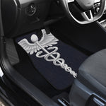 Caduceus Symbol Of Medicine Print Front and Back Car Floor Mats