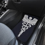 Caduceus Symbol Of Medicine Print Front and Back Car Floor Mats