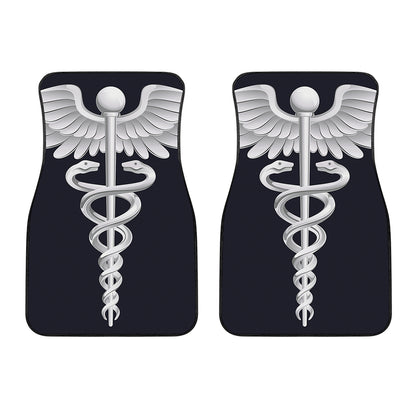 Caduceus Symbol Of Medicine Print Front Car Floor Mats