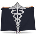 Caduceus Symbol Of Medicine Print Hooded Blanket