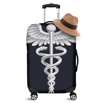 Caduceus Symbol Of Medicine Print Luggage Cover