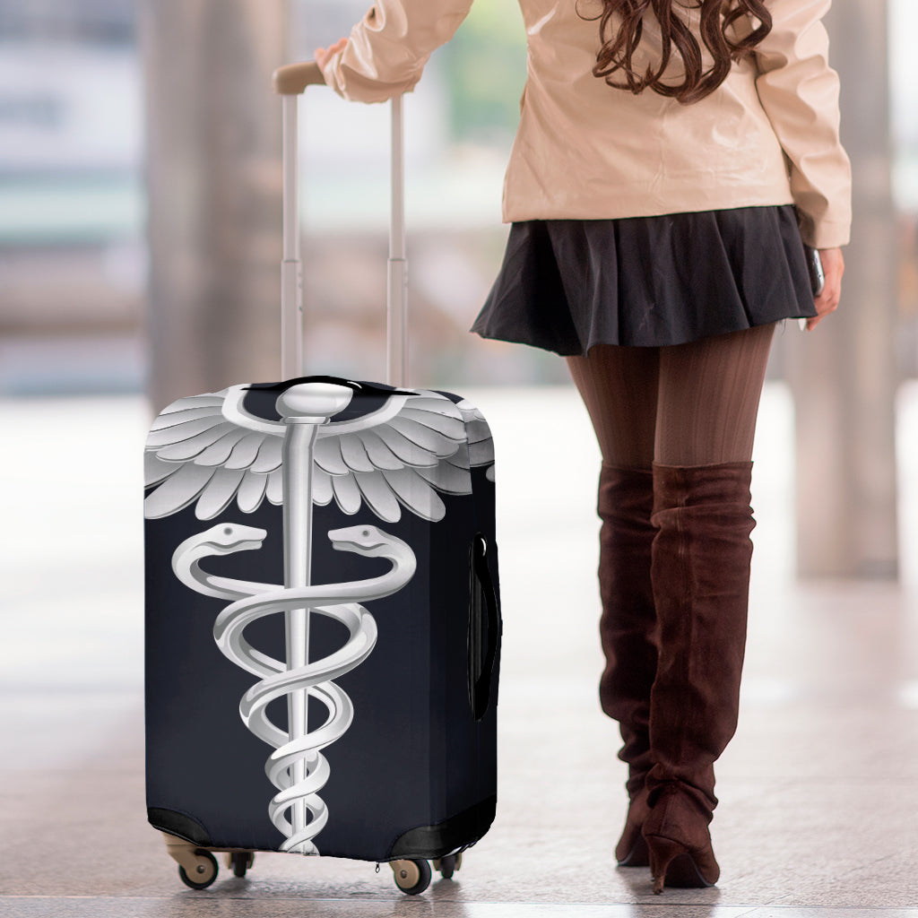 Caduceus Symbol Of Medicine Print Luggage Cover