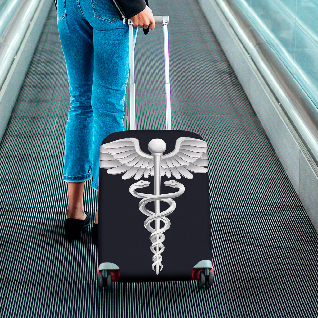 Caduceus Symbol Of Medicine Print Luggage Cover