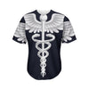 Caduceus Symbol Of Medicine Print Men's Baseball Jersey