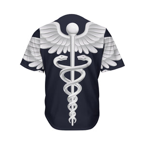 Caduceus Symbol Of Medicine Print Men's Baseball Jersey