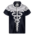 Caduceus Symbol Of Medicine Print Men's Short Sleeve Shirt