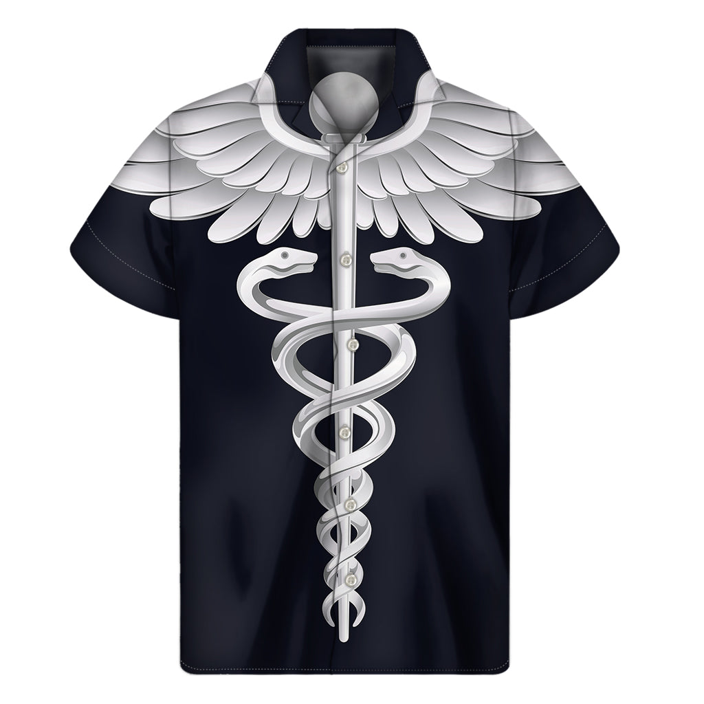 Caduceus Symbol Of Medicine Print Men's Short Sleeve Shirt