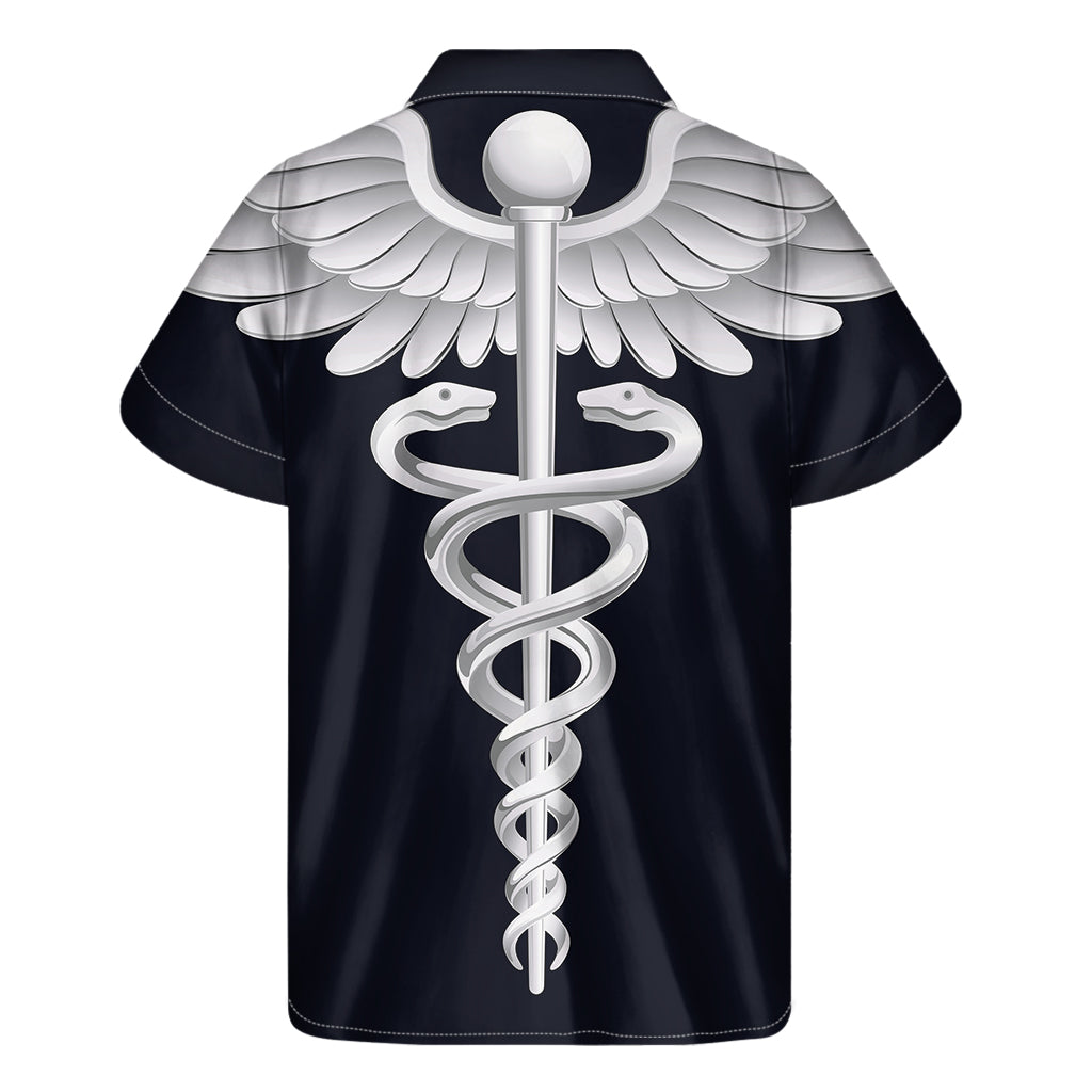 Caduceus Symbol Of Medicine Print Men's Short Sleeve Shirt