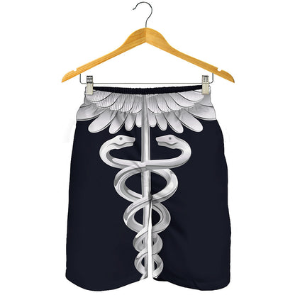 Caduceus Symbol Of Medicine Print Men's Shorts