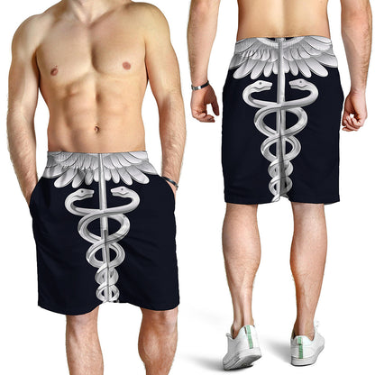 Caduceus Symbol Of Medicine Print Men's Shorts