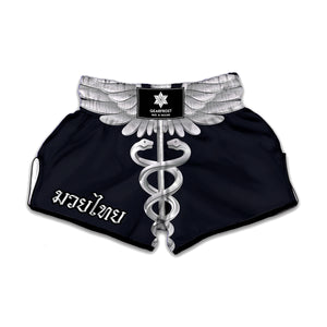 Caduceus Symbol Of Medicine Print Muay Thai Boxing Shorts