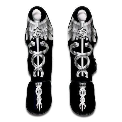 Caduceus Symbol Of Medicine Print Muay Thai Shin Guard
