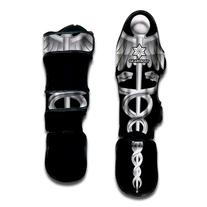 Caduceus Symbol Of Medicine Print Muay Thai Shin Guard