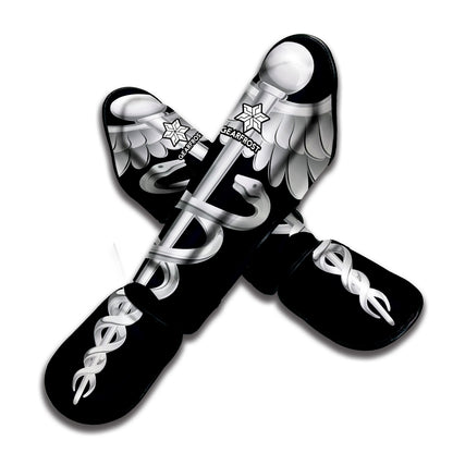 Caduceus Symbol Of Medicine Print Muay Thai Shin Guard