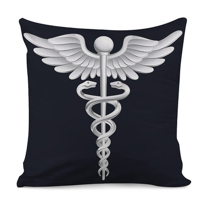 Caduceus Symbol Of Medicine Print Pillow Cover
