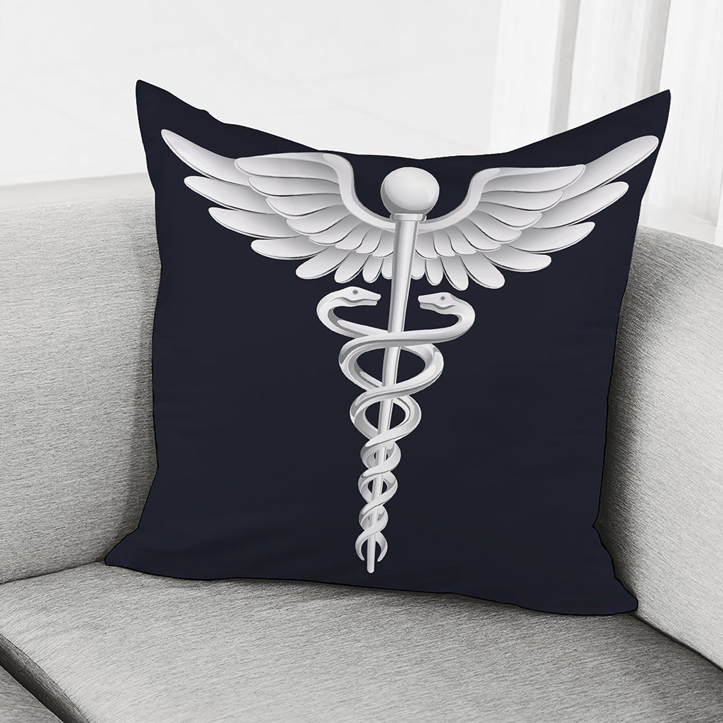 Caduceus Symbol Of Medicine Print Pillow Cover