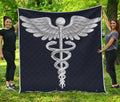 Caduceus Symbol Of Medicine Print Quilt