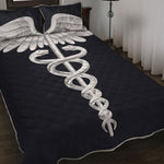 Caduceus Symbol Of Medicine Print Quilt Bed Set