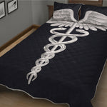 Caduceus Symbol Of Medicine Print Quilt Bed Set
