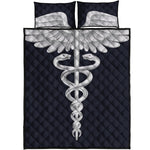 Caduceus Symbol Of Medicine Print Quilt Bed Set