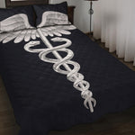 Caduceus Symbol Of Medicine Print Quilt Bed Set