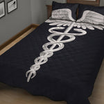 Caduceus Symbol Of Medicine Print Quilt Bed Set