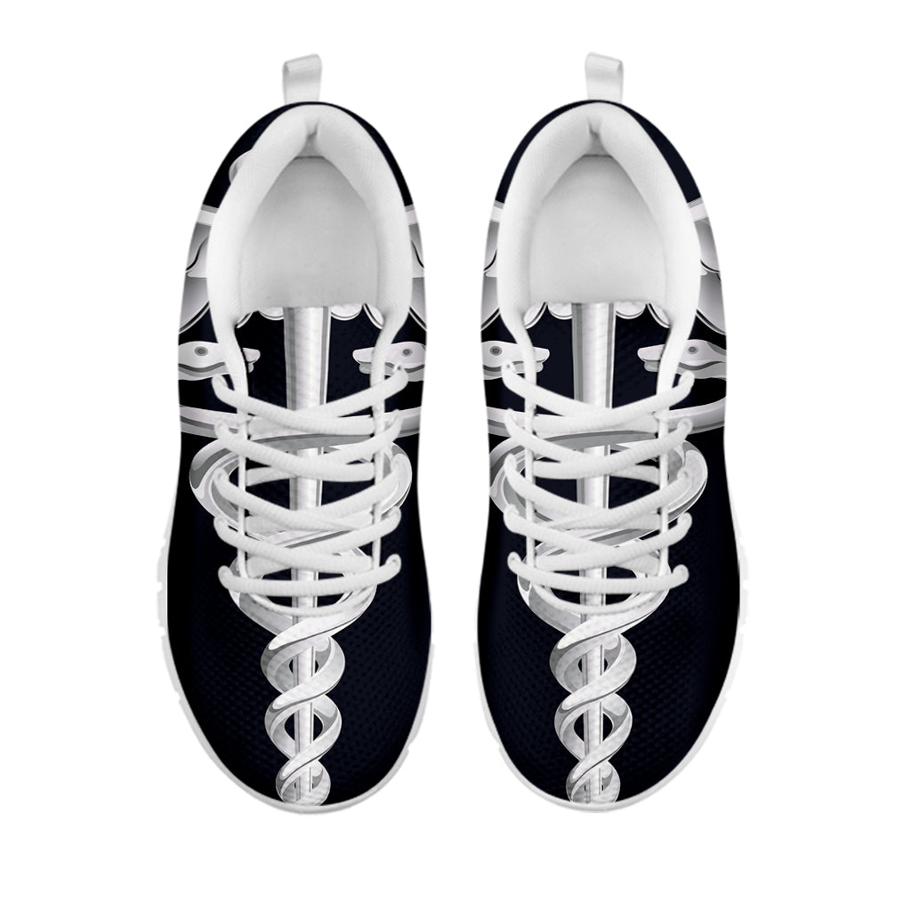 Caduceus Symbol Of Medicine Print White Sneakers