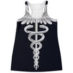 Caduceus Symbol Of Medicine Print Women's Racerback Tank Top