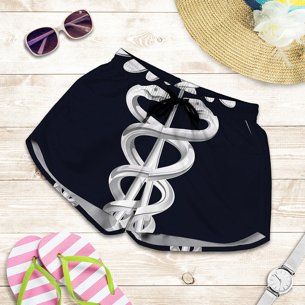 Caduceus Symbol Of Medicine Print Women's Shorts