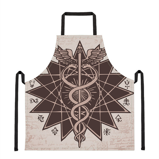 Caduceus Symbol Print Apron