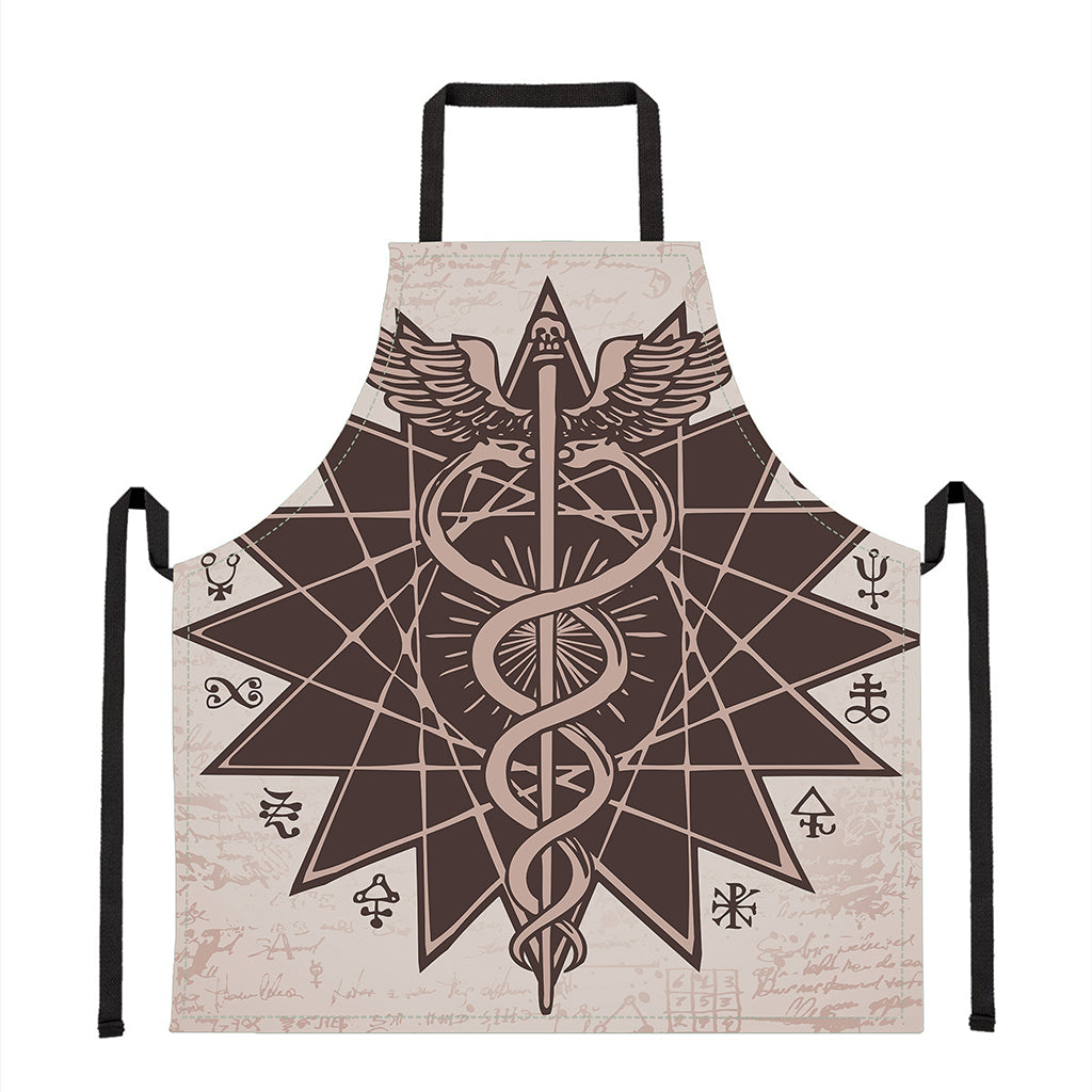 Caduceus Symbol Print Apron