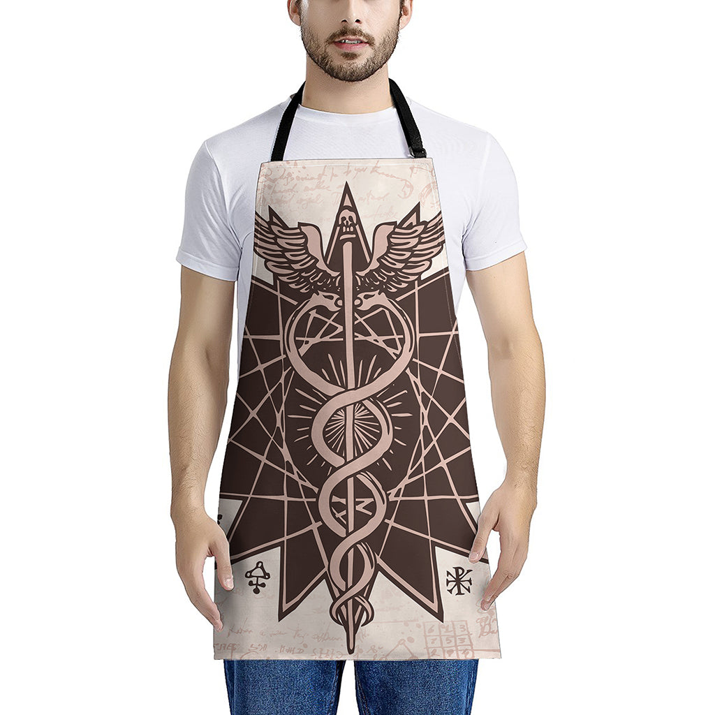 Caduceus Symbol Print Apron