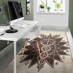Caduceus Symbol Print Area Rug