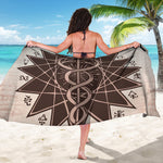 Caduceus Symbol Print Beach Sarong Wrap