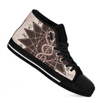 Caduceus Symbol Print Black High Top Shoes